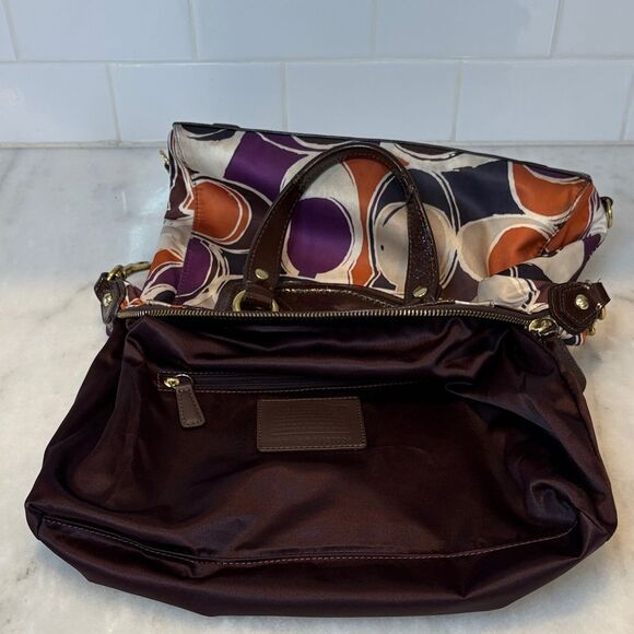 Coach Bag Purse Handbag Pocketbook Multicolor Sateen Ashley Scarf Print Satchel - Picture 12 of 16